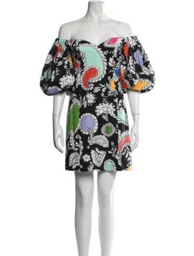 Pre-owned Mara Hoffman Paisley Print Mini Dress In Black