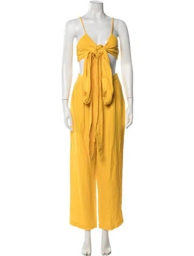 Pre-owned Mara Hoffman Pantsuit In Yellow