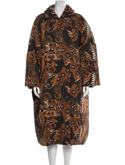 Pre-owned Mara Hoffman Patterned Coat In Brown