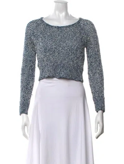 Pre-owned Mara Hoffman Patterned Crew Neck Sweater In Blue