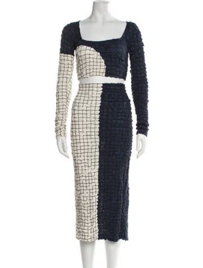 Pre-owned Mara Hoffman Patterned Dress Set In Blue