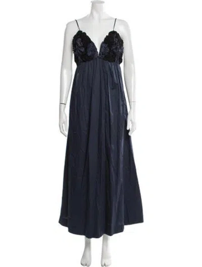 Pre-owned Mara Hoffman Patterned Long Dress In Blue