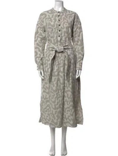 Pre-owned Mara Hoffman Patterned Long Dress In Gray