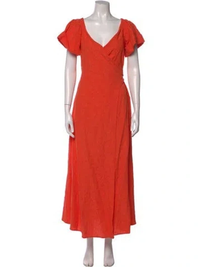 Pre-owned Mara Hoffman Patterned Long Dress In Orange