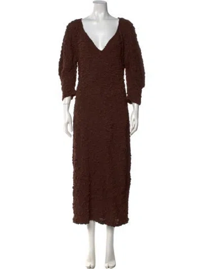 Pre-owned Mara Hoffman Patterned Long Dress W/ Tags In Brown