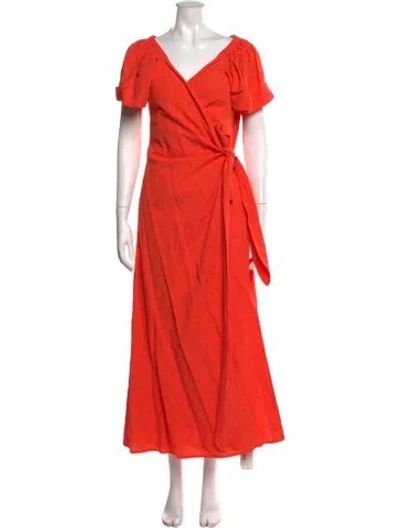 Pre-owned Mara Hoffman Patterned Long Dress W/ Tags In Orange