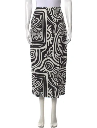 Pre-owned Mara Hoffman Patterned Long Skirt In Black