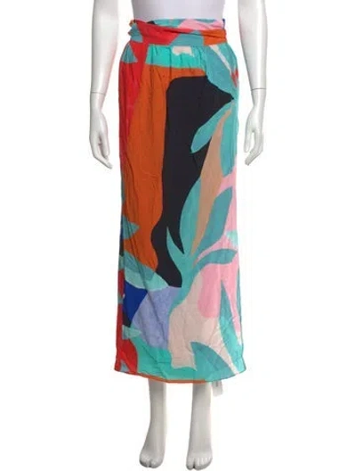 Pre-owned Mara Hoffman Patterned Long Skirt In Blue