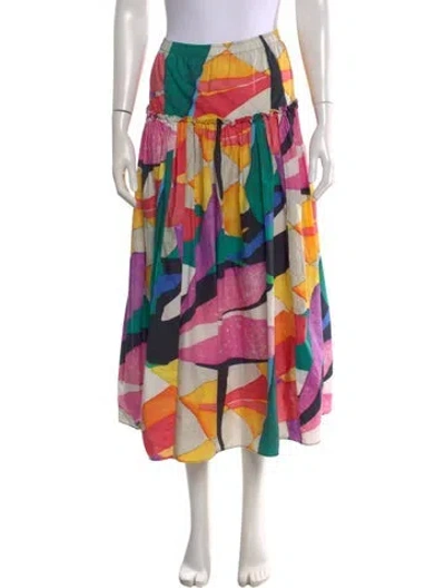 Pre-owned Mara Hoffman Patterned Long Skirt In Pink