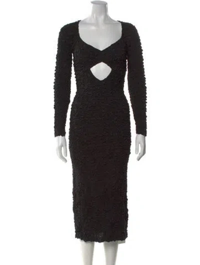 Pre-owned Mara Hoffman Patterned Midi Length Dress In Black