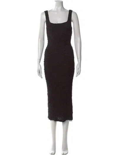 Pre-owned Mara Hoffman Patterned Midi Length Dress In Black