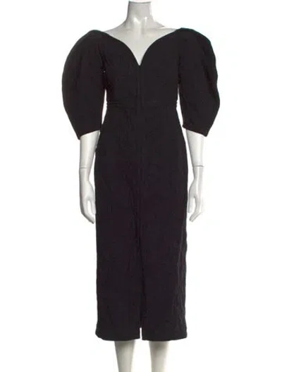 Pre-owned Mara Hoffman Patterned Midi Length Dress In Black