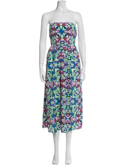 Pre-owned Mara Hoffman Patterned Midi Length Dress In Blue
