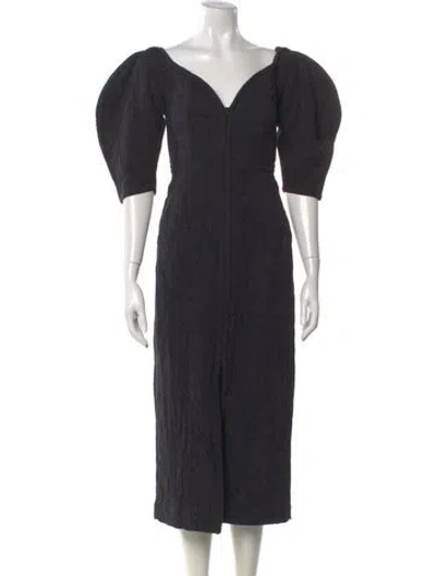 Pre-owned Mara Hoffman Patterned Midi Length Dress In Gray