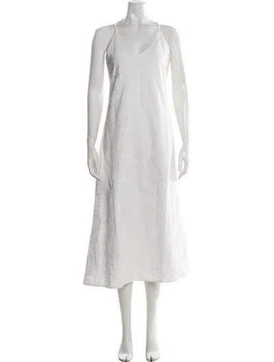 Pre-owned Mara Hoffman Patterned Midi Length Dress In White