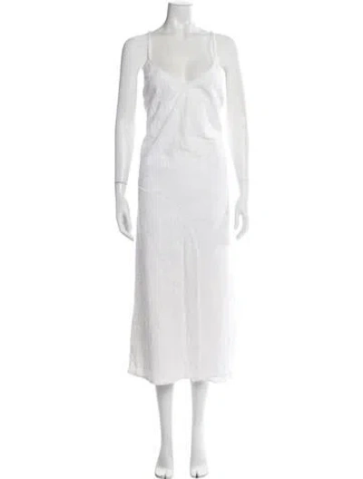 Pre-owned Mara Hoffman Patterned Midi Length Dress In White