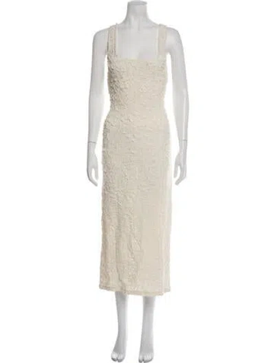 Pre-owned Mara Hoffman Patterned Midi Length Dress In White