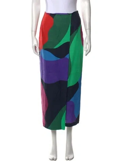 Pre-owned Mara Hoffman Patterned Midi Length Skirt In Blue