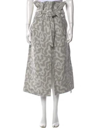 Pre-owned Mara Hoffman Patterned Midi Length Skirt W/ Tags In Grey