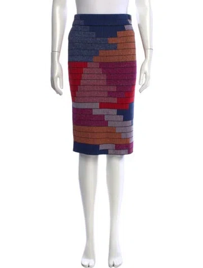 Pre-owned Mara Hoffman Patterned Midi Length Skirt W/ Tags In Purple