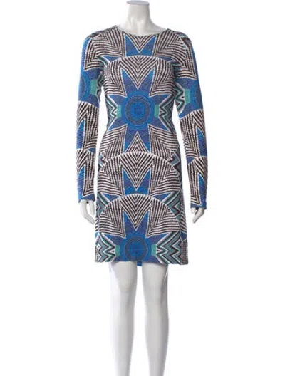 Pre-owned Mara Hoffman Patterned Mini Dress In Blue