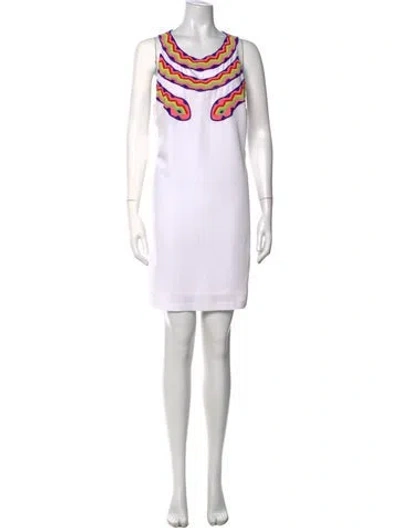 Pre-owned Mara Hoffman Patterned Mini Dress In White