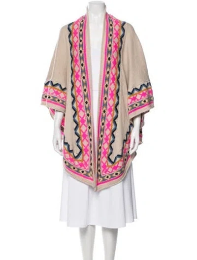 Pre-owned Mara Hoffman Patterned Open Front Sweater In Neutral