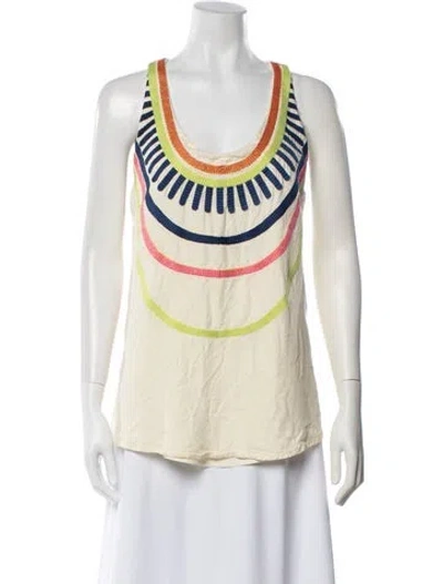 Pre-owned Mara Hoffman Patterned Scoop Neck Top In Yellow