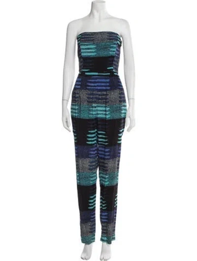 Pre-owned Mara Hoffman Patterned Strapless Jumpsuit In Black