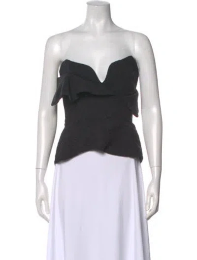 Pre-owned Mara Hoffman Patterned Strapless Top In White
