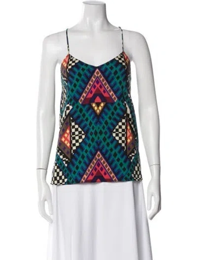 Pre-owned Mara Hoffman Patterned V-neck Top