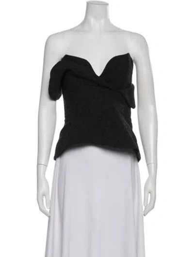 Pre-owned Mara Hoffman Patterned V-neck Top In Black