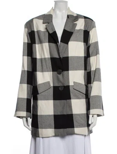 Pre-owned Mara Hoffman Plaid Print Blazer In Multi