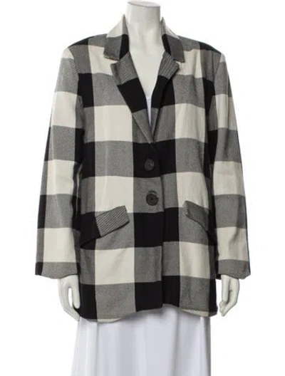 Pre-owned Mara Hoffman Plaid Print Coat In Neutral
