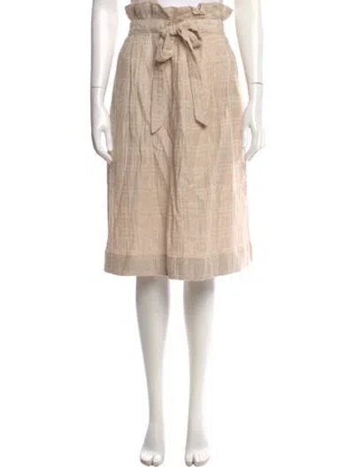 Pre-owned Mara Hoffman Plaid Print Knee-length Skirt In Neutral