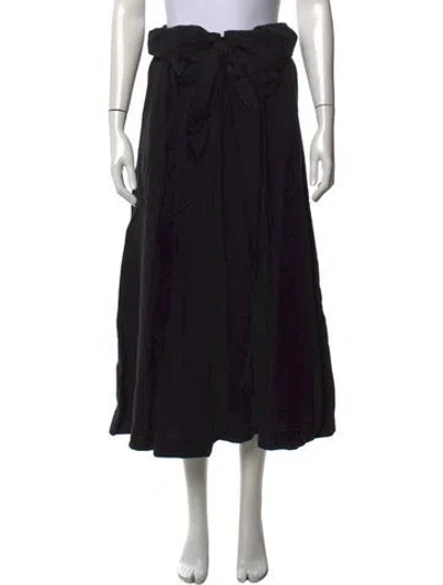 Pre-owned Mara Hoffman Pleated Accents Long Skirt In Black