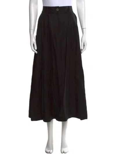 Pre-owned Mara Hoffman Pleated Accents Long Skirt In Black