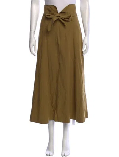 Pre-owned Mara Hoffman Pleated Accents Long Skirt In Green