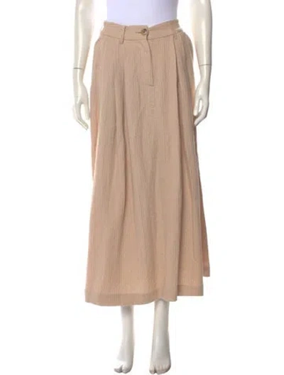 Pre-owned Mara Hoffman Pleated Accents Long Skirt In Neutral