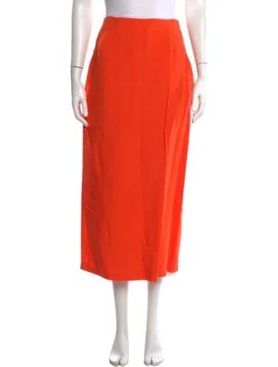 Pre-owned Mara Hoffman Pleated Accents Long Skirt In Orange