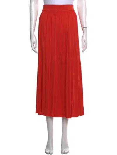 Pre-owned Mara Hoffman Pleated Accents Long Skirt In Orange