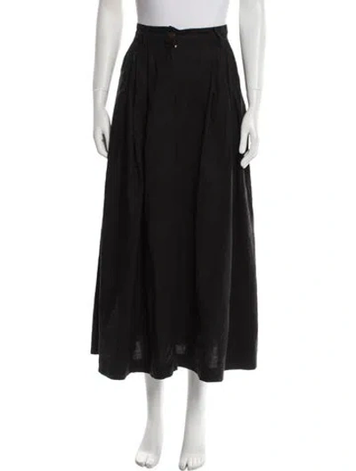 Pre-owned Mara Hoffman Pleated Accents Midi Length Skirt In Black