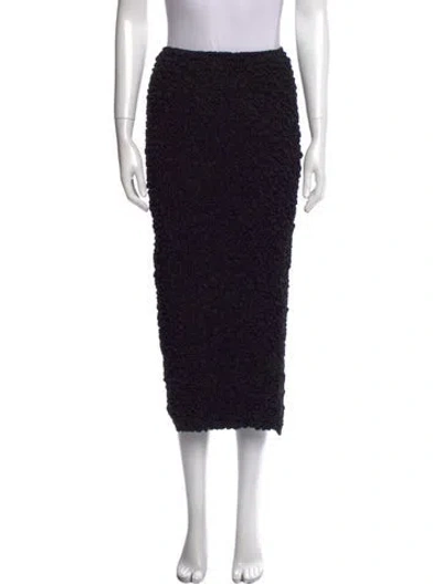 Pre-owned Mara Hoffman Pleated Accents Midi Length Skirt In Black