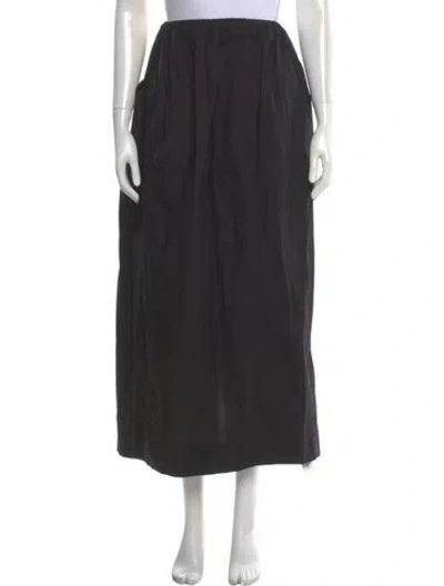 Pre-owned Mara Hoffman Pleated Accents Midi Length Skirt In Black