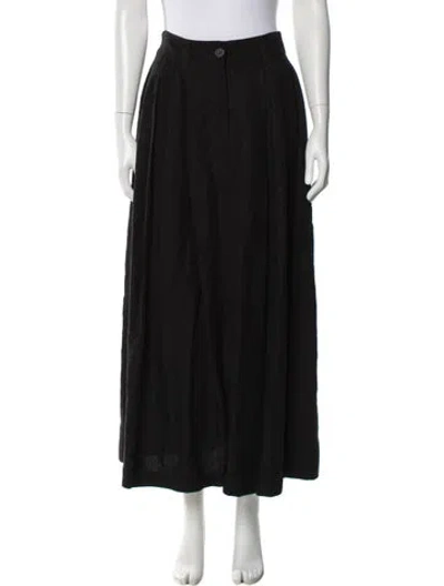 Pre-owned Mara Hoffman Pleated Accents Midi Length Skirt In Black