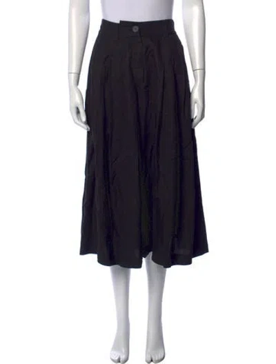 Pre-owned Mara Hoffman Pleated Accents Midi Length Skirt In Black