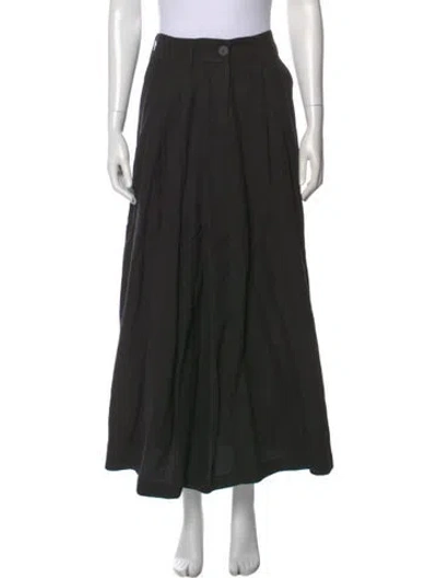 Pre-owned Mara Hoffman Pleated Accents Midi Length Skirt W/ Tags In Black