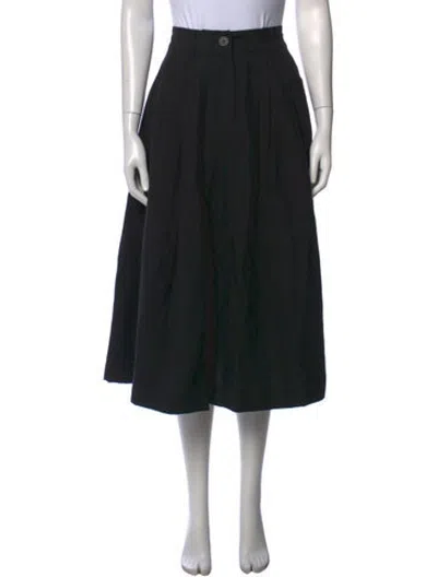 Pre-owned Mara Hoffman Pleated Accents Midi Length Skirt W/ Tags In Black