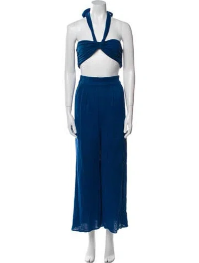 Pre-owned Mara Hoffman Pleated Accents Pant Set In Blue
