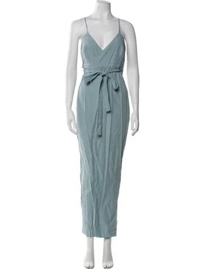 Pre-owned Mara Hoffman Plunge Neckline Jumpsuit In Blue